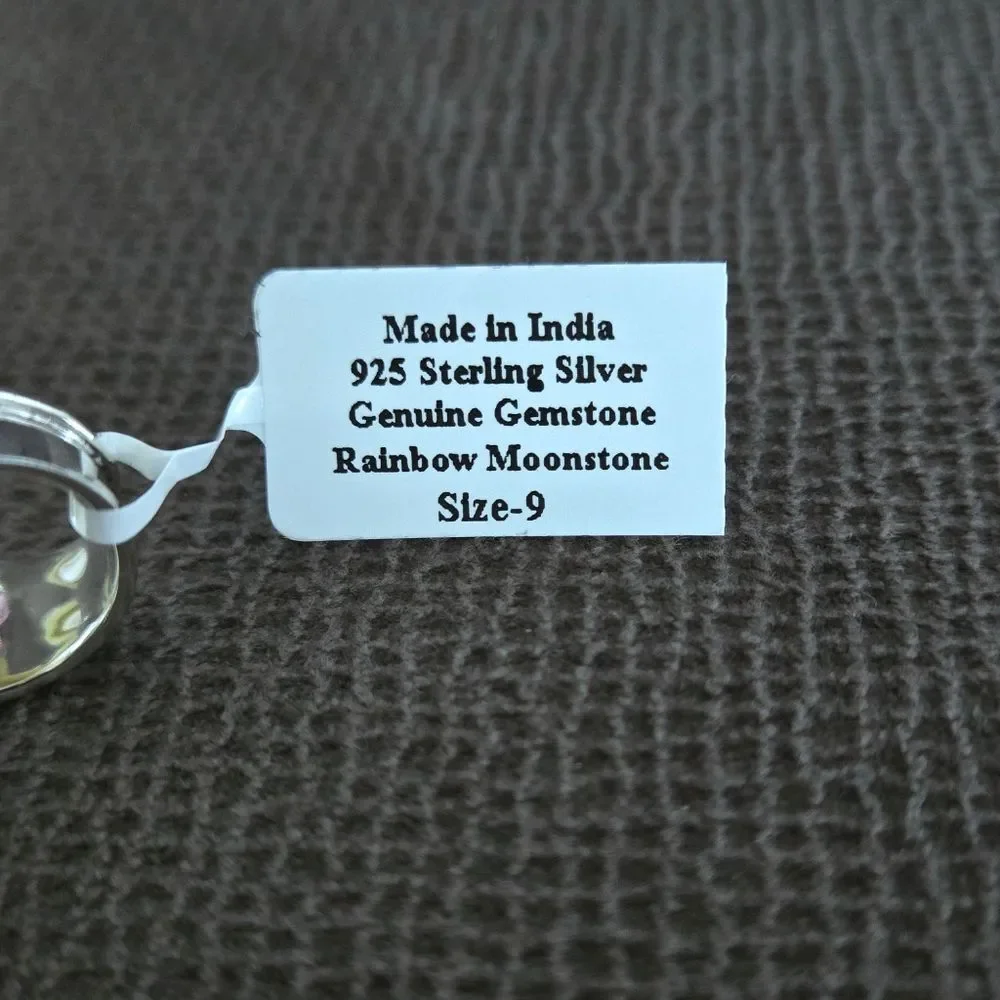 Shivam Rainbow🌈 Moonstone🌛 Bypass Ring💍 - NWT